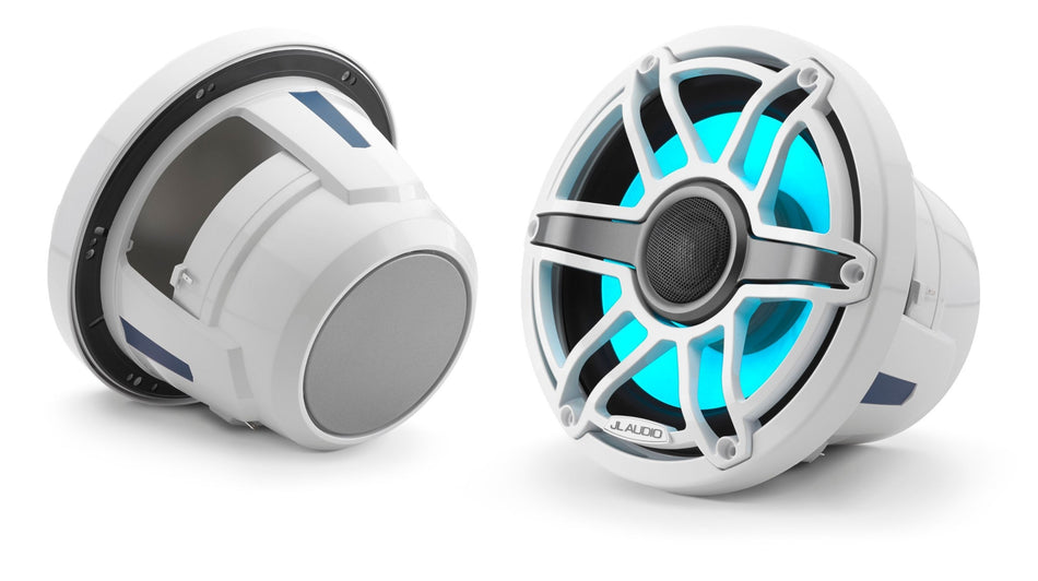 JL Audio 8.8-Inch Marine Coaxial Speakers W/Transflective LED Gloss White Sport Gille