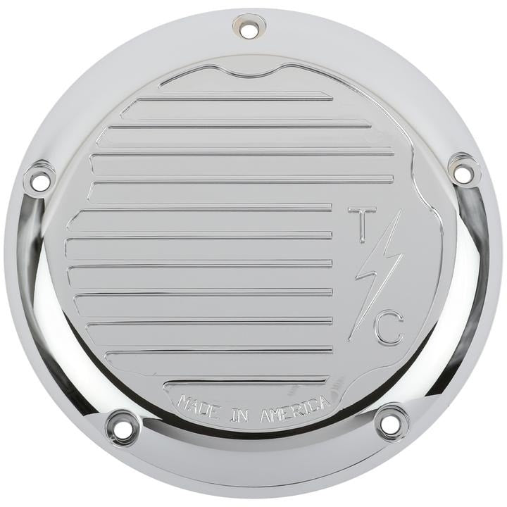 Thrashin Supply Chrome 5 Hole Derby Cover Finned Harley M8 Touring 17-Up