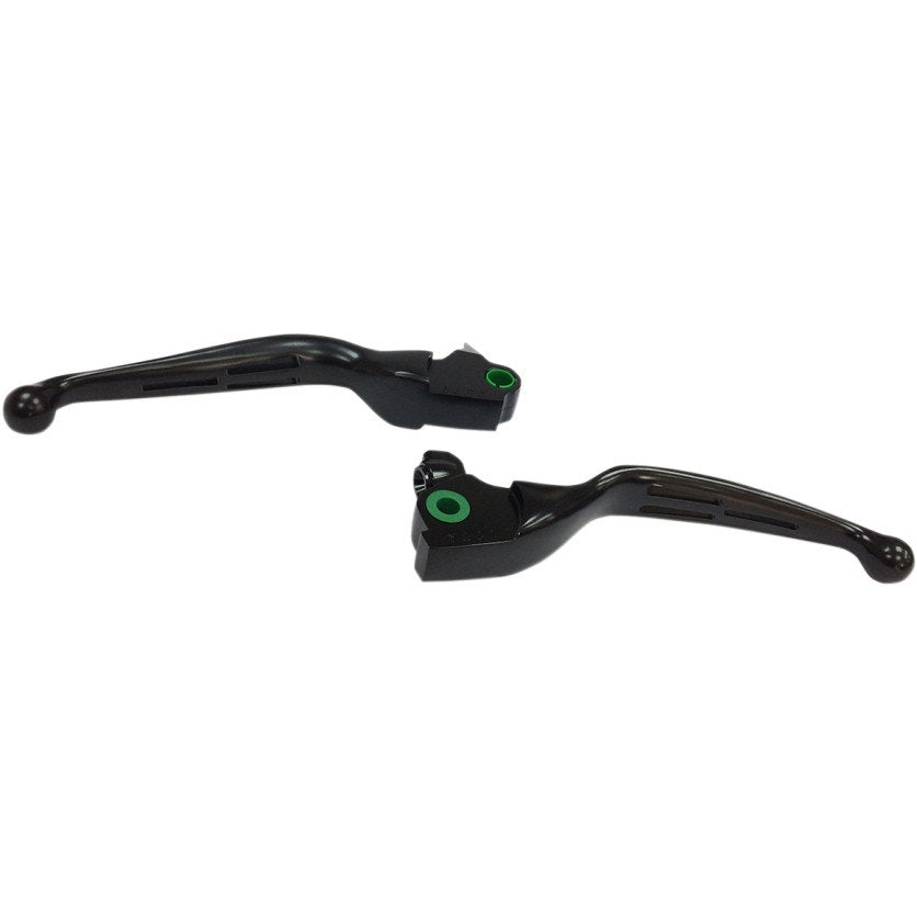 Drag Matte Black Slotted Wide Blade Lever Set 17-18 Harley FLHTCUTG FLRT Trikes