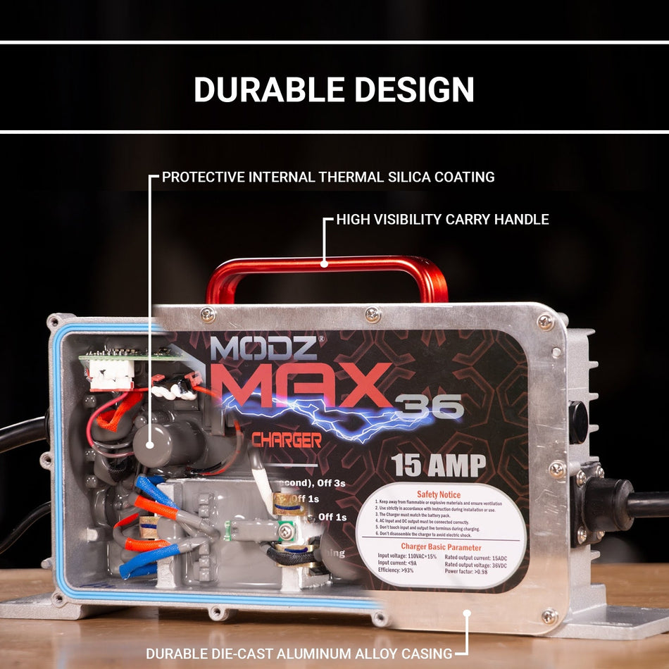 MODZ Max36 15 Amp Ezgo Txt Battery Charger For 36 Volt Golf Carts
