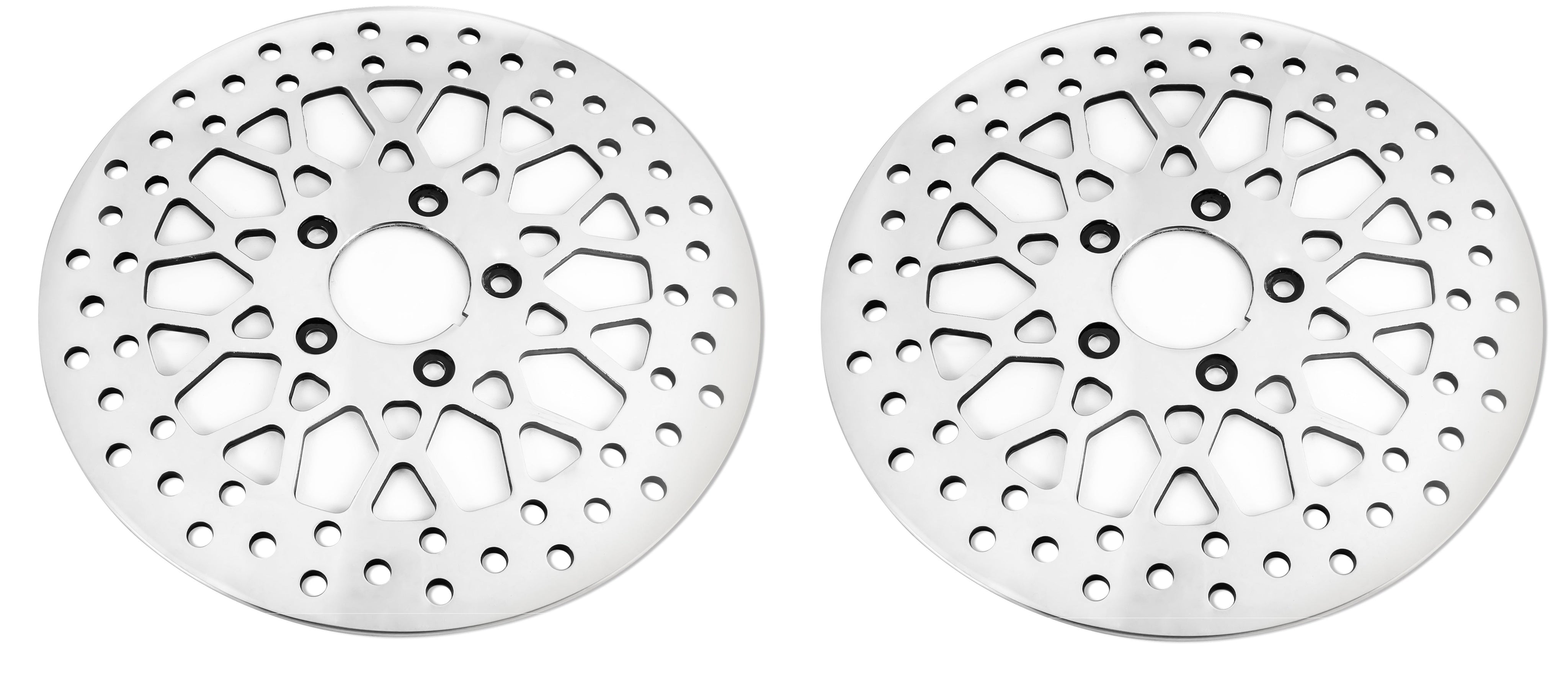 DNA High Polished Mesh Single Front  & Rear 11.5 Disc Rotors Harley Softail Dyna XL | M-RT-2162