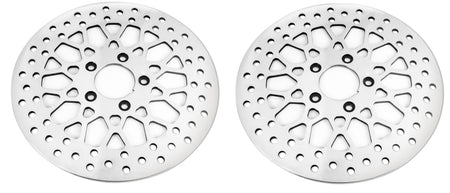 DNA High Polished Mesh Single Front  & Rear 11.5 Disc Rotors Harley Softail Dyna XL | M-RT-2162