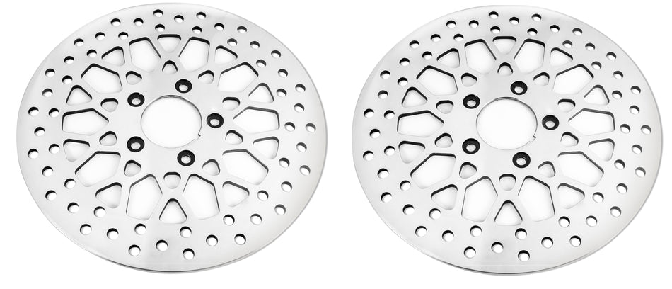 DNA High Polished Mesh Single Front  & Rear 11.5 Disc Rotors Harley Softail Dyna XL | M-RT-2162