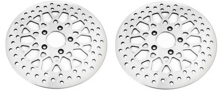 DNA Mesh Polished Dual Front 11.8 Disc Rotors Harley Touring 08-13 (Pair) | M-RT-1160