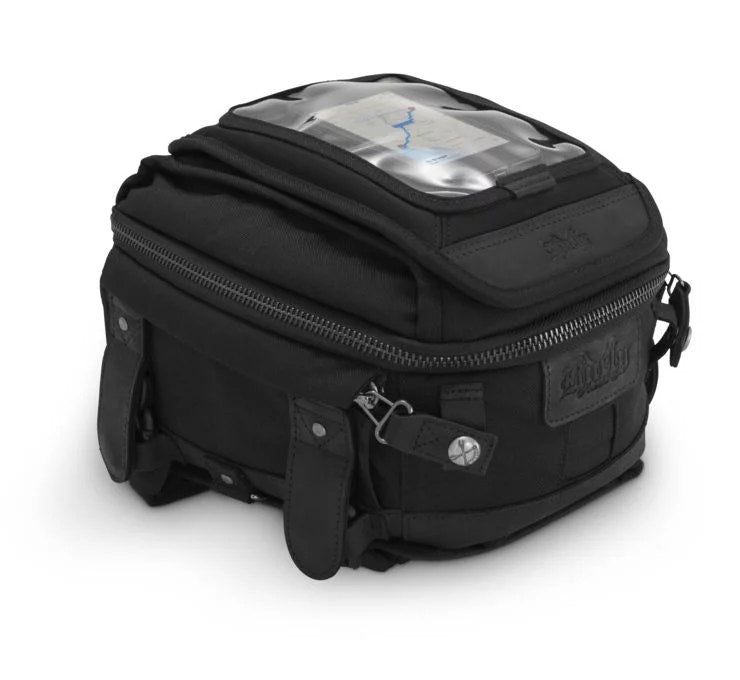 Burly Brand B15-1010B Black Voyager Tank/Tail Canvas Bag Harley Metric