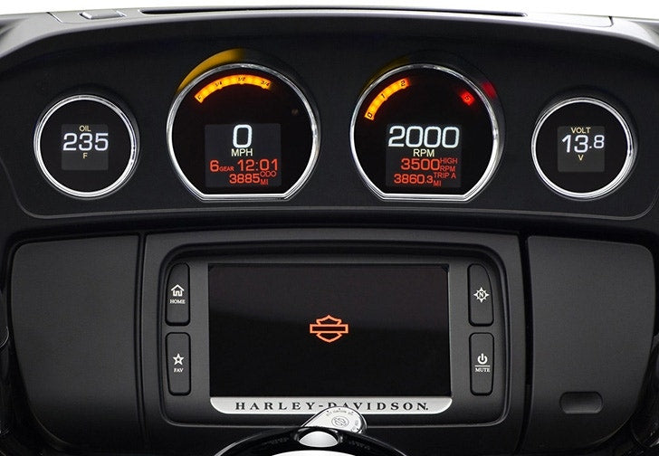 Dakota Digital MLX-8414 Plug-In 4 LED Gauge Cluster Harley Touring FLH/T 14-Up