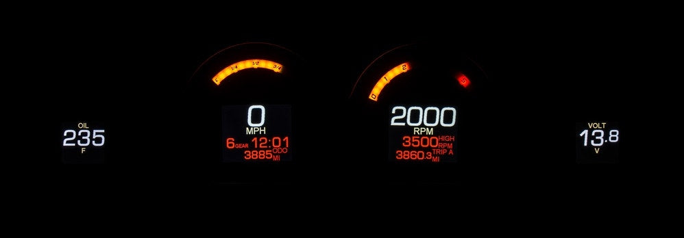 Dakota Digital MLX-8414 Plug-In 4 LED Gauge Cluster Harley FLH/T