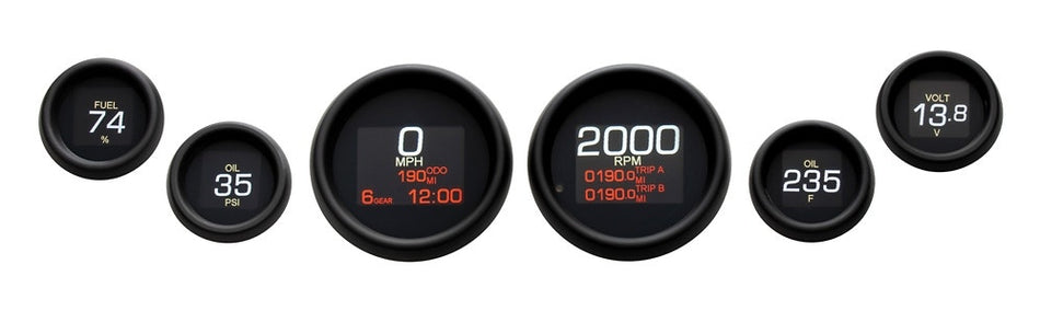 Dakota Digital Black MLX-8696-K Plug-In 6 LED Gauge Cluster Harley FLH/T 96-03