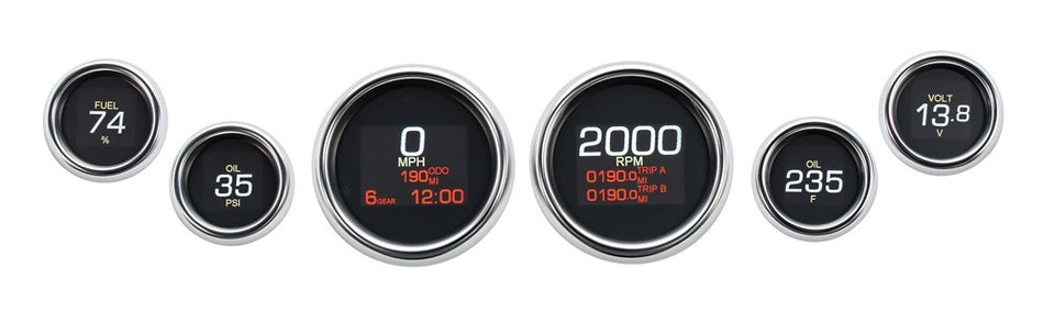 Dakota Digital Chrome MLX-8604 Plug-In 6 LED Gauge Cluster Harley FLH/T 04-13