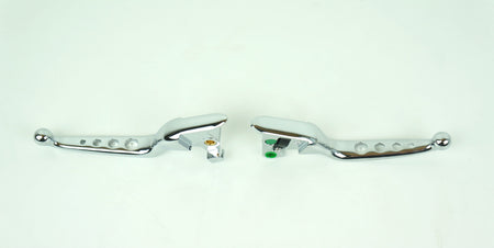 Mid USA Chrome 4-Hole Levers 15-17 Harley Softail w/ Cable Clutch Repl. 36700104