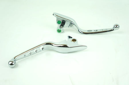 Mid USA Chrome 4-Hole Levers 15-17 Harley Softail w/ Cable Clutch Repl. 36700104