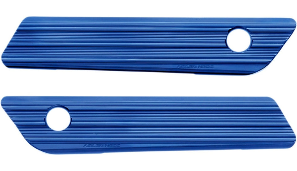 Arlen Ness 03-604 Blue Saddlebag Latch Covers Billet Pair Harley Touring 14-21
