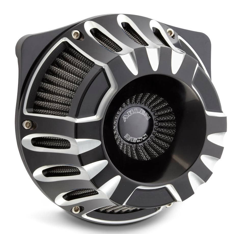 Arlen Ness Inverted Deep Cut Black Cut Stage 1 Air Cleaner for Harley FLH/T 08-16