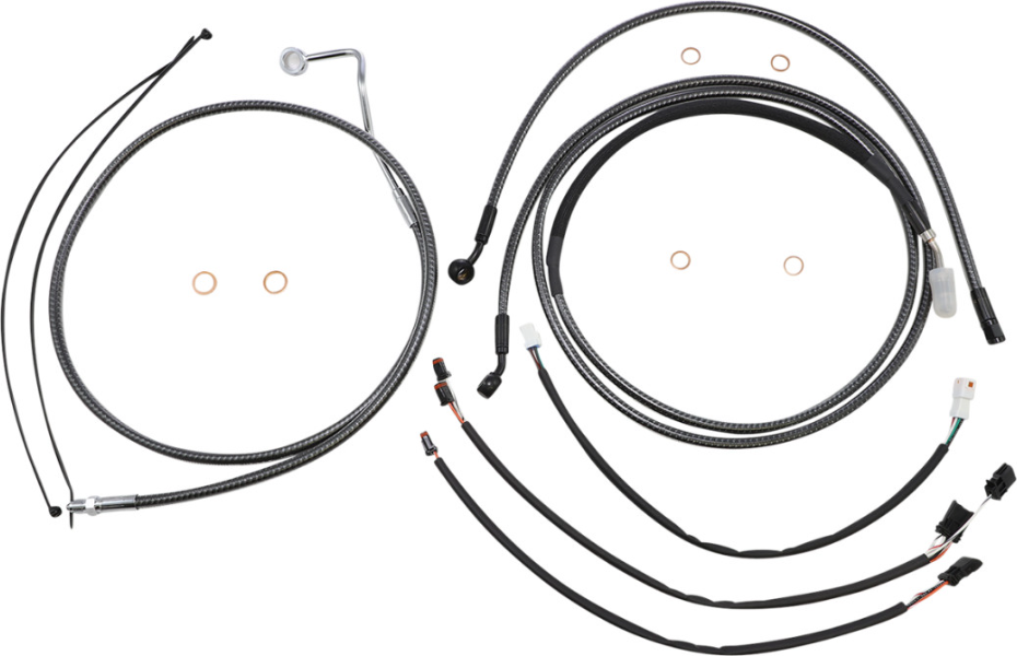 Magnum KARBONFIBR 15-17 Handlebar Control Cable Install Kit Harley Sharknose 17-Up