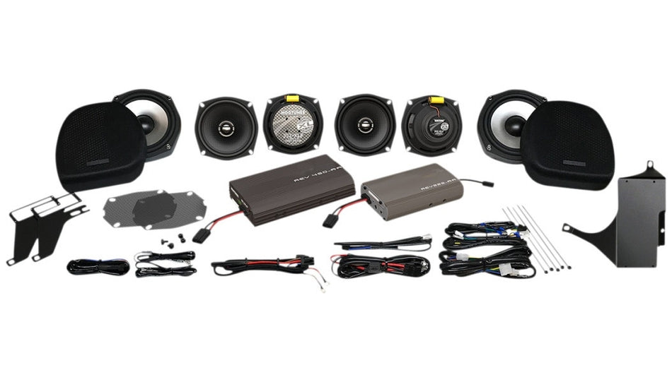 Hogtunes 6 7" Speaker & 425w Dual Amp System Harley Electra & Tri Glide 05-13