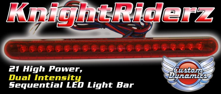 Custom Dynamics Knight Riderz Flashing Brake Light - Brake Turn Signal LB22 Red