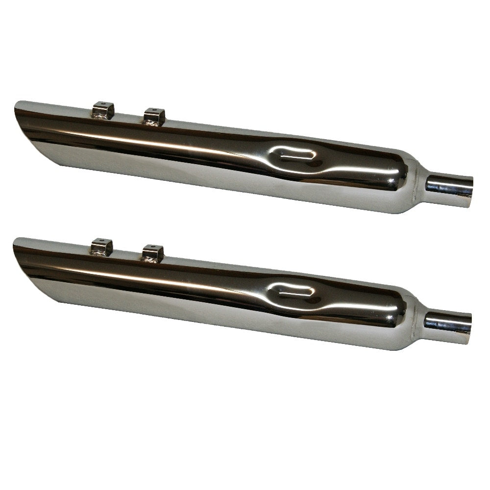 Jones Exhaust JAC430MC250-8 Angle Cut Slip-On Mufflers 2.5" Baffle 17-18 FLH M8