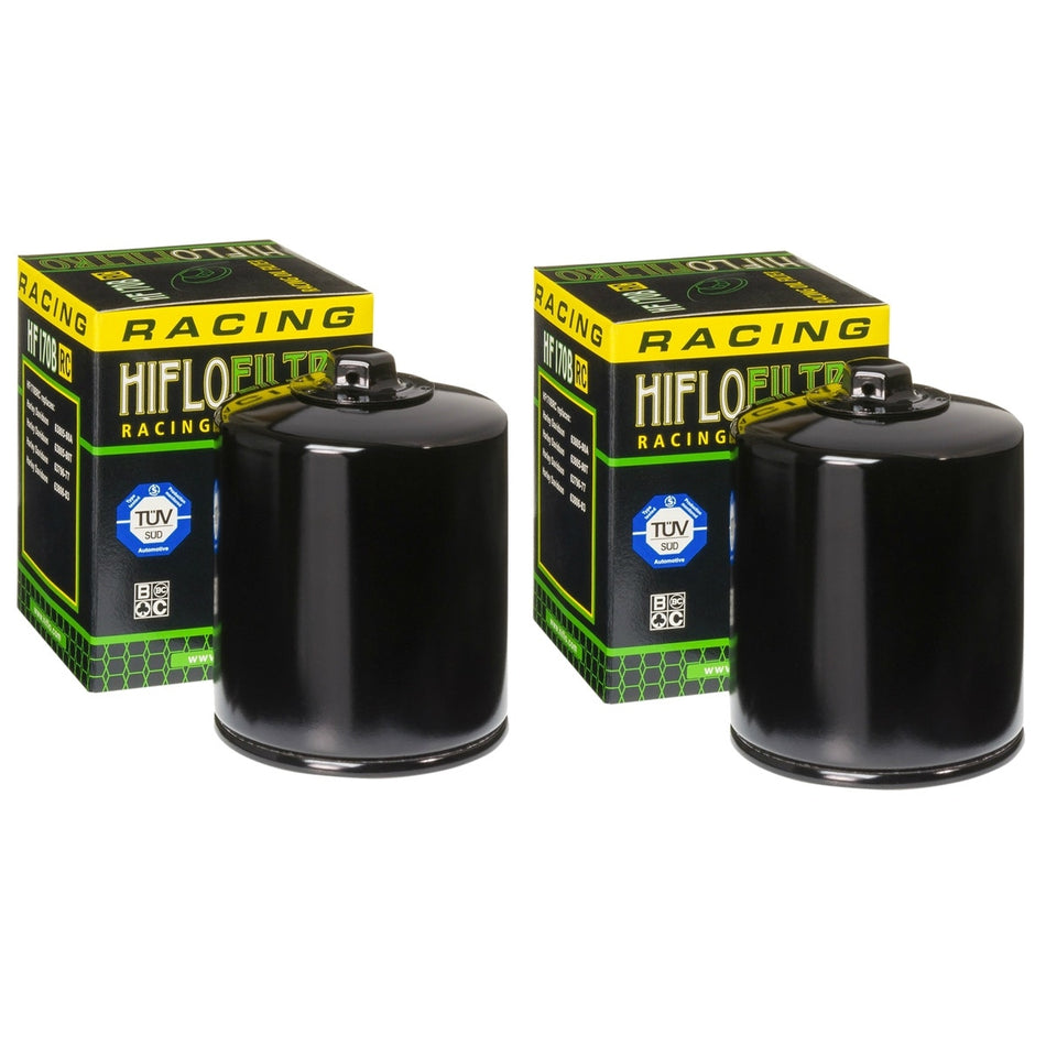 HiFloFiltro HF170BRC Black High Performance Oil Filter Set 80-99 Harley Big Twin