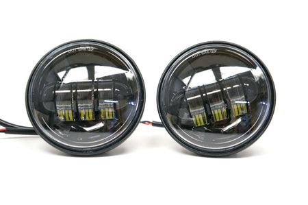 New 4-1/2" 4.5" LED Projector Daymaker Style Black Passing Lamps for Harley Touring Models