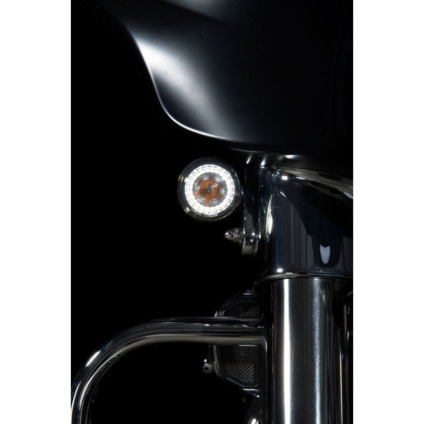 ProBeam Dynamic Ringz Bullet Style Turn Signal LED Inserts Amber White 1157 Harley