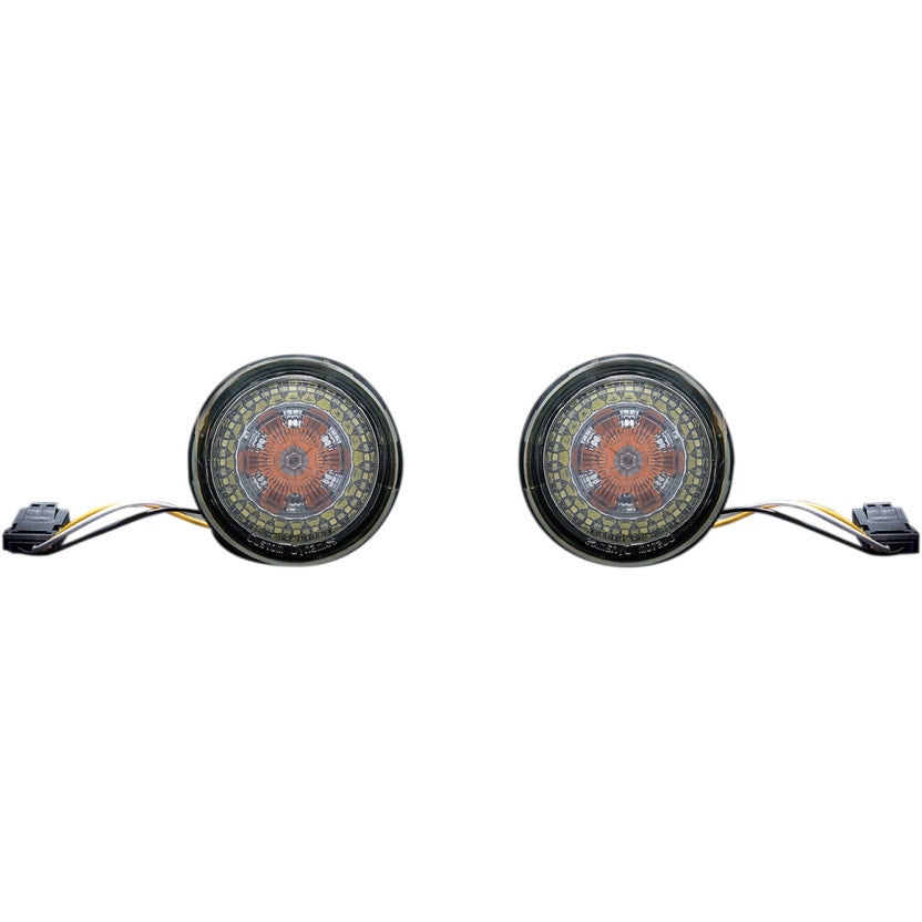 Custom Dynamics PROBEAM® JAE Front Turn Signals Amber White Dynamic Ringz Smoked