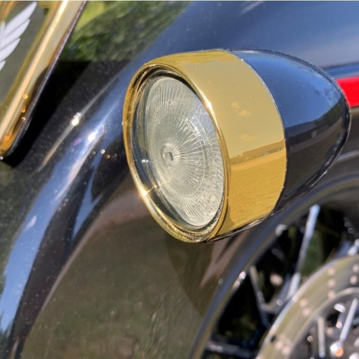 Custom Dynamics Bezel Lenses for ProBEAM Bullet Turn Signals Gold Smoke Lens