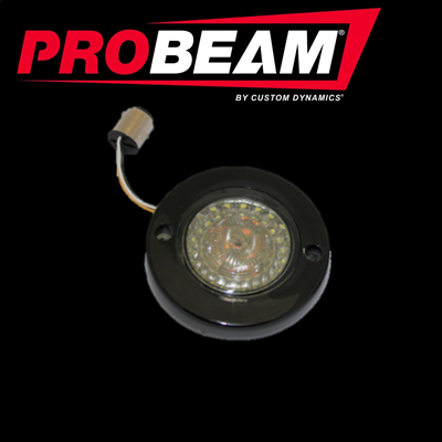 Black PROBEAM® LED Flat Bezel Front Turn Signals Amber White Dynamic Ringz