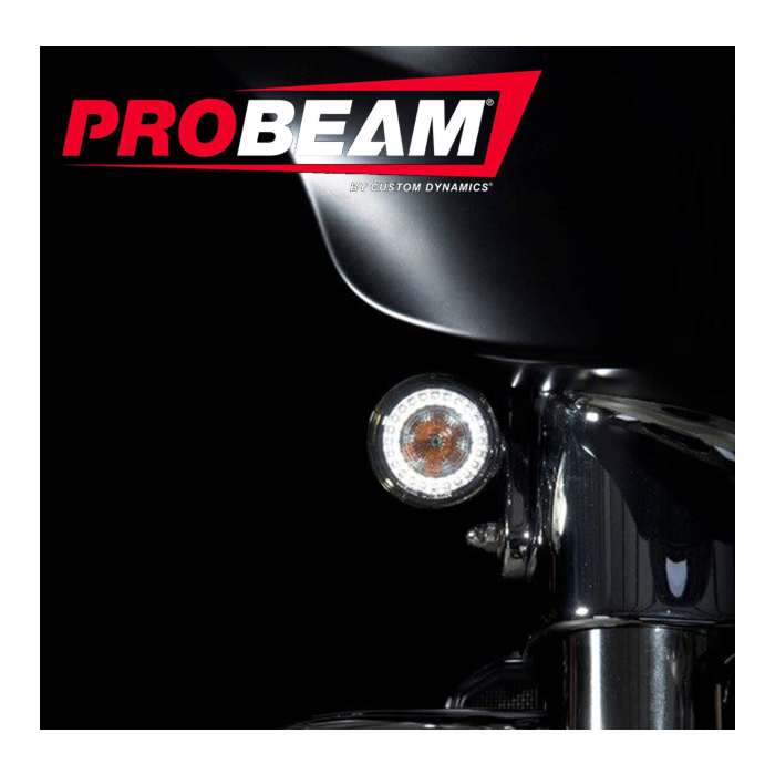 ProBeam Dynamic Ringz Bullet Style Turn Signal LED Inserts Amber White 1157 Harley