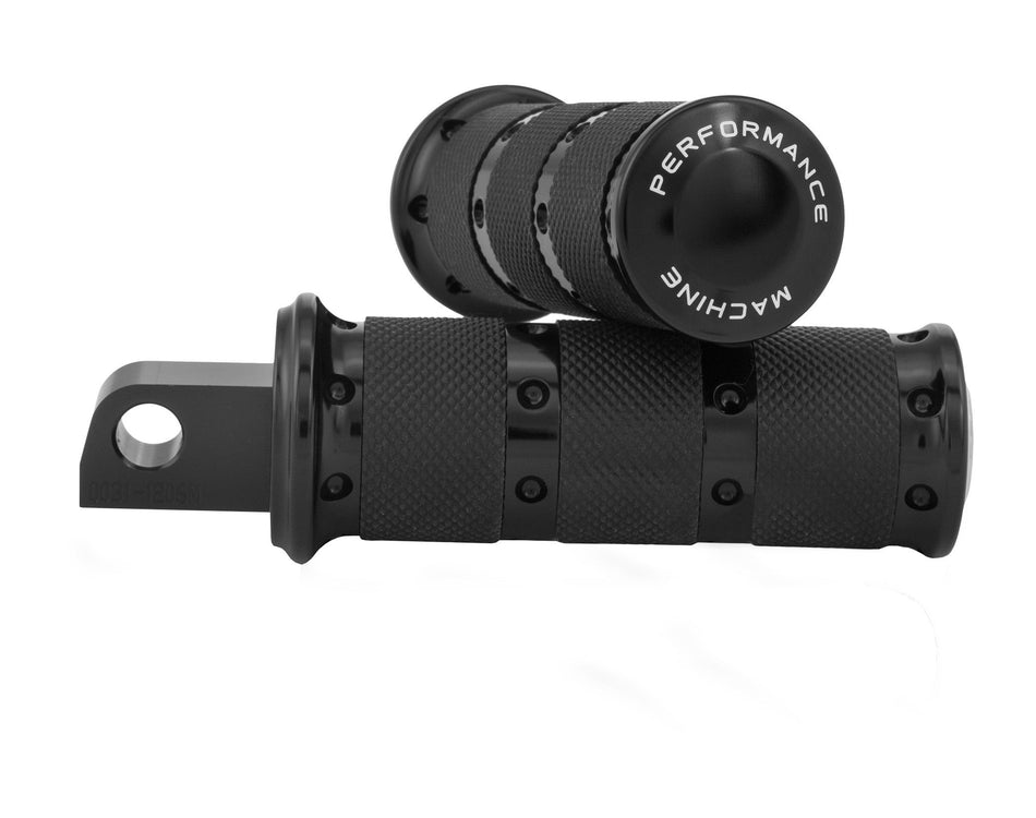 Performance Machine PM Black Anodized XLS Male Mount Foot Pegs for Harley Pair | 0035-1161-B