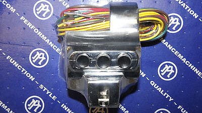 Performance Machine PM Contour Chrome 4 Four Button Switch Housing Right Side Harley