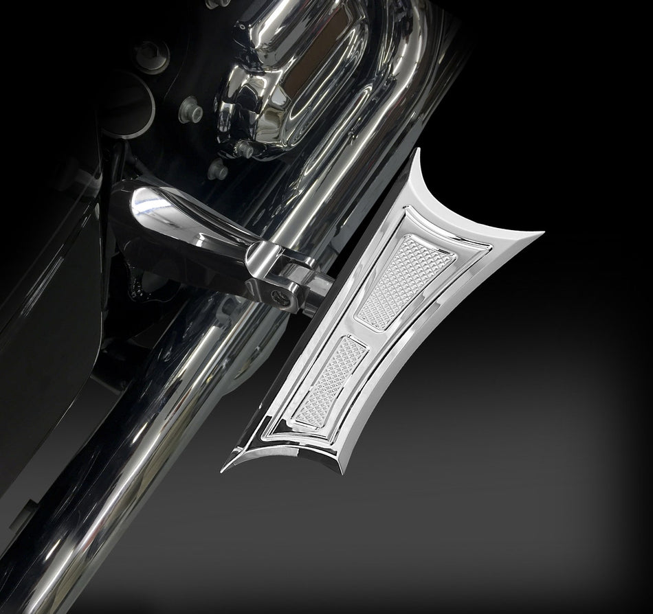 RC Components Chrome Velocity Rear Flip Up Passenger Floorboards for Harley FLH