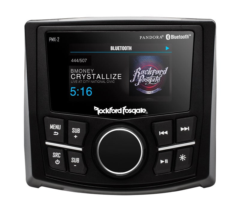 Rockford PMX 2 2.7"  Marine Motorsport Compact AM/FM/WB Digital Media Receiver Display