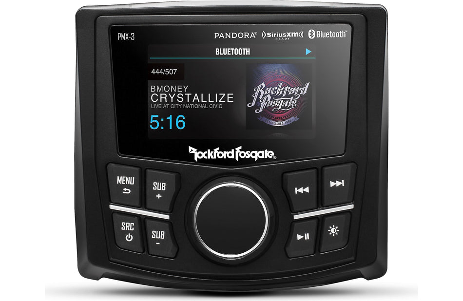 Rockford Fosgate PMX-3 Compact Digital Media Marine Receiver w/ 2.7" Display 200 Watt Amp