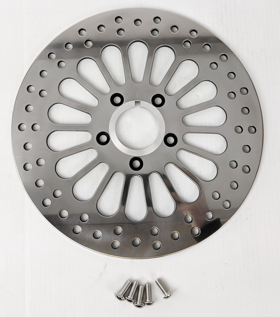 DNA Super Spoke Polished Front 11.8 Brake Disc Rotor Harley Touring 08-13 (ea)