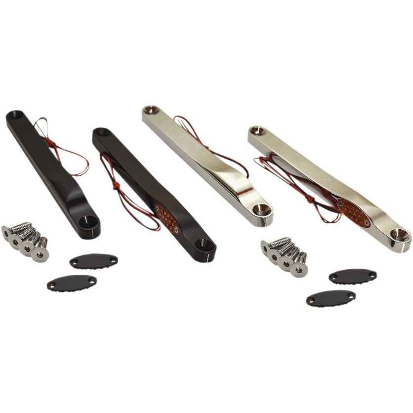 Pro-One 909110 Chrome LED Front Turn Signal Lights 00-17 Harley Fat Boy FLSTF