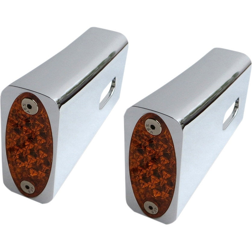 Pro-One 909109 Chrome LED Front Turn Signal Lights 99-18 Harley FLHT 06-18 FLHX