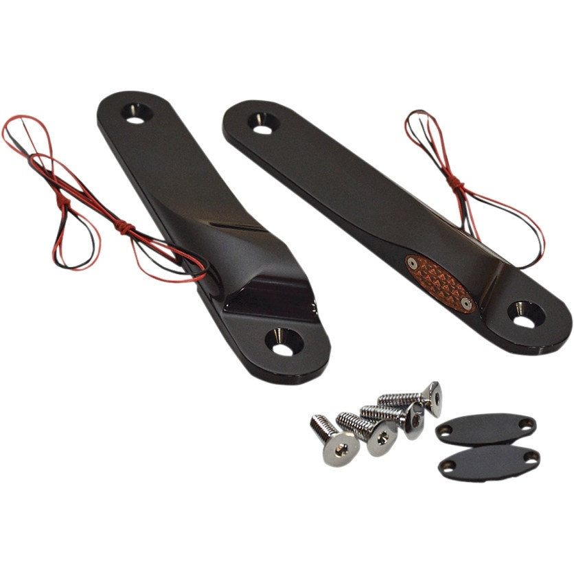 Pro-One 909109B Black LED Front Turn Signal Lights 99-18 Harley FLHT 06-18 FLHX