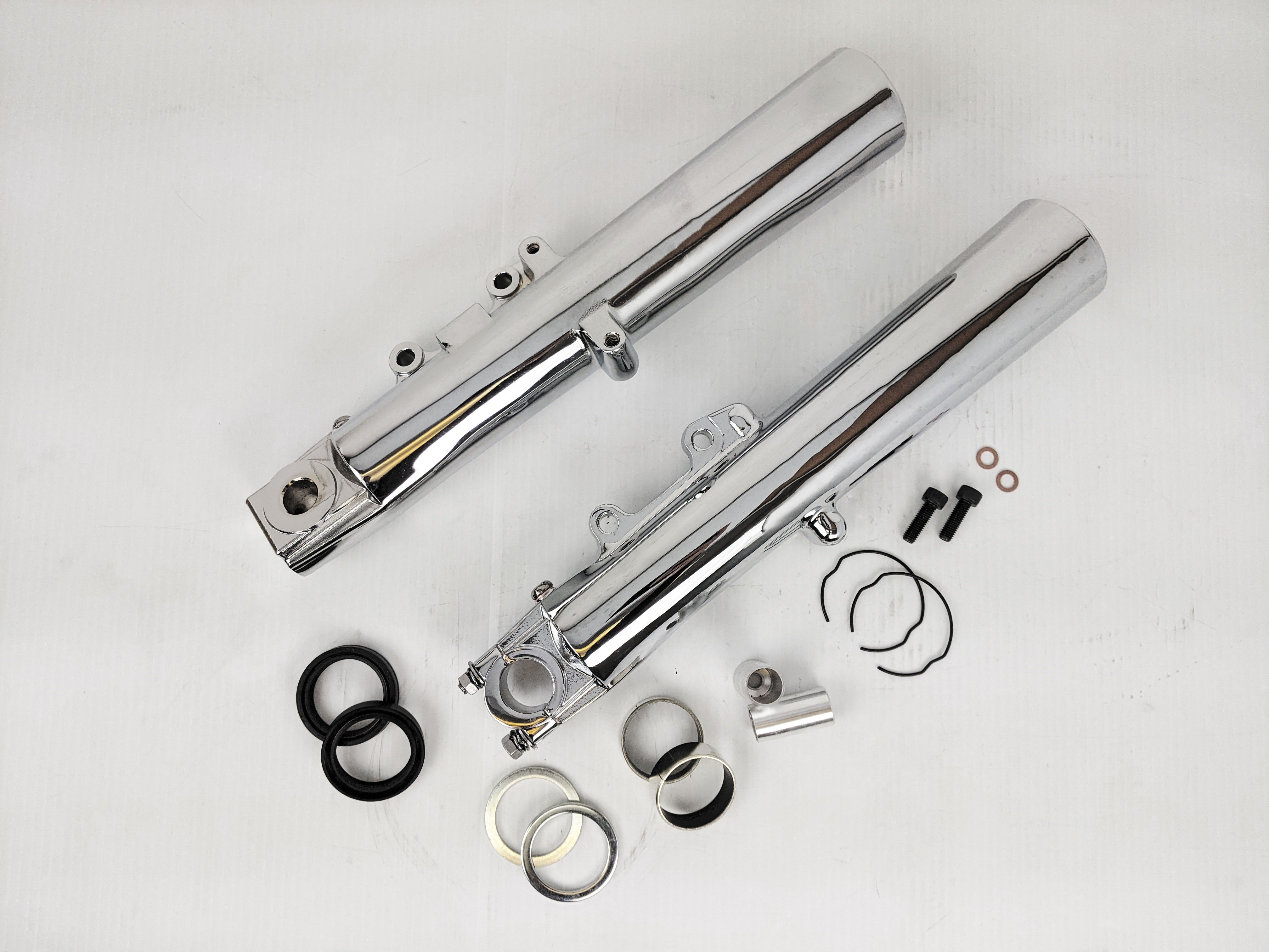 Chrome 41mm Lower Fork Leg Sets Dual Disc OE Repl 45500167 Harley