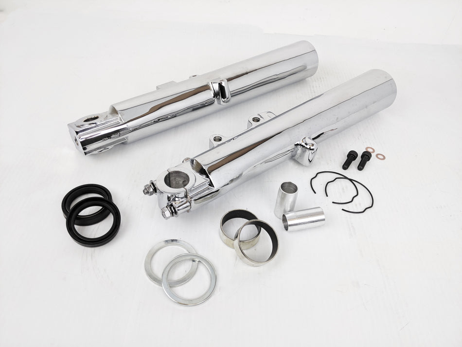 Chrome 41mm Lower Fork Leg Sets Dual Disc OE Repl 45500167 Harley Touring FLT