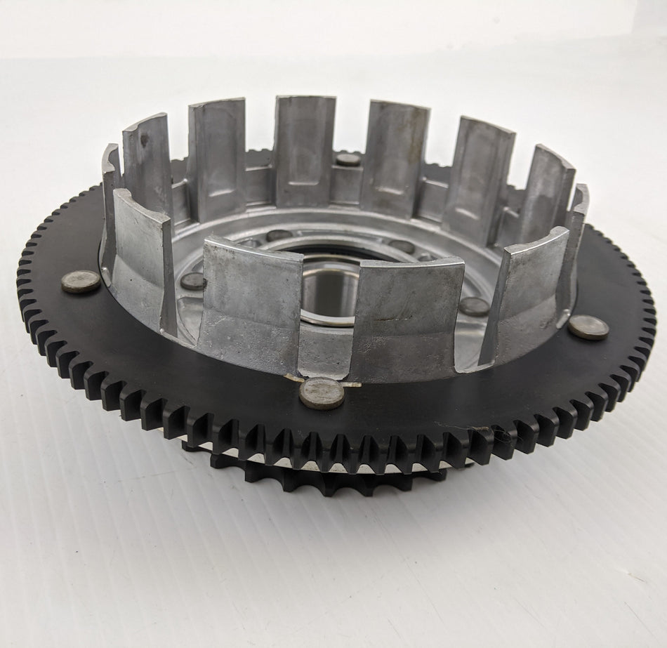 Custom Chrome Clutch Shell & Sprocket w Ring OE Repl 37707-98A Harley Big Twin 98-06
