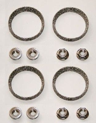 Qty 2 Sets New Exhaust Crush Gaskets & Serrated Nuts for Harley Models 65324-83A
