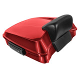 Hogworkz Chopped Tour Pack w/ Slim Backrest Black Hardware for Harley FLH '97-'24