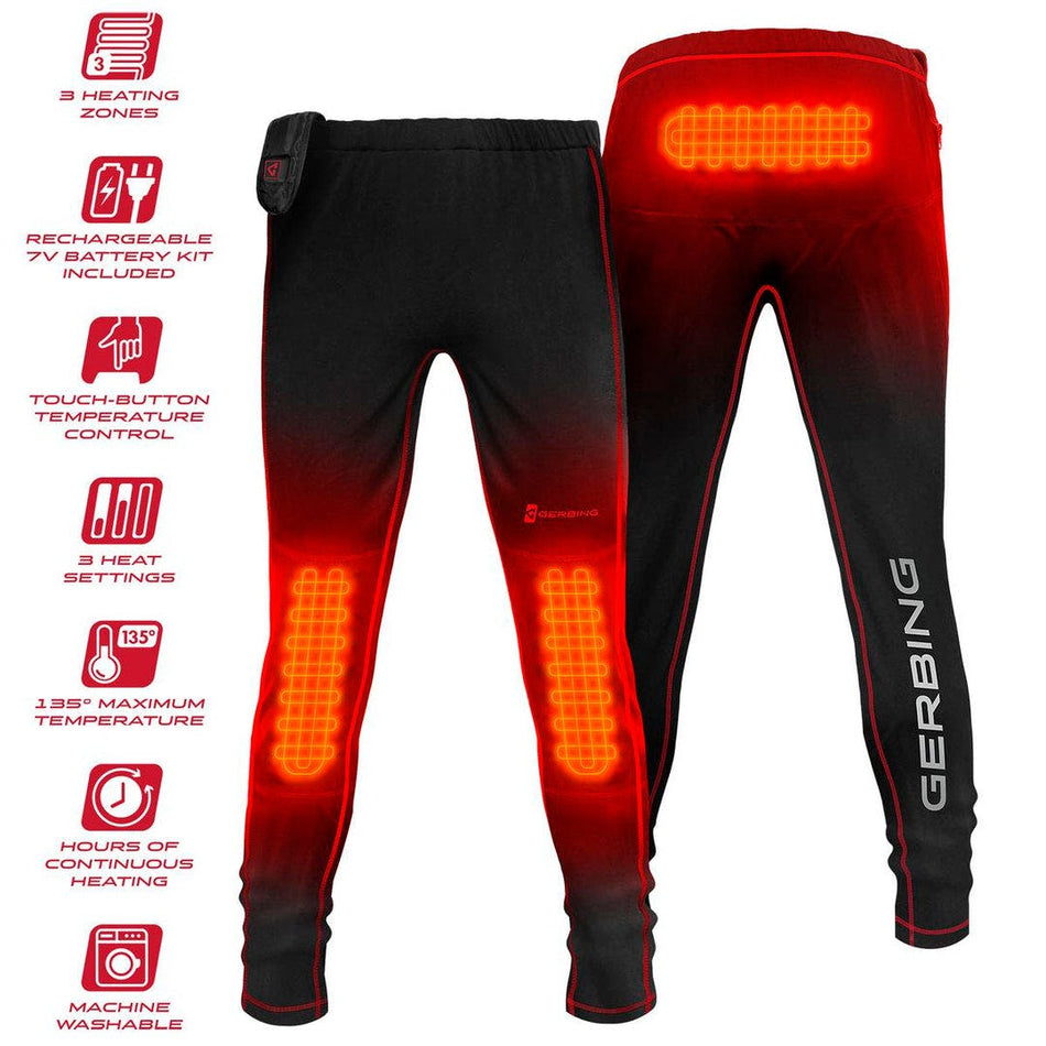 Gerbing Heated Clothing Mens 7V Battery Powered Heated Base Layer Pants