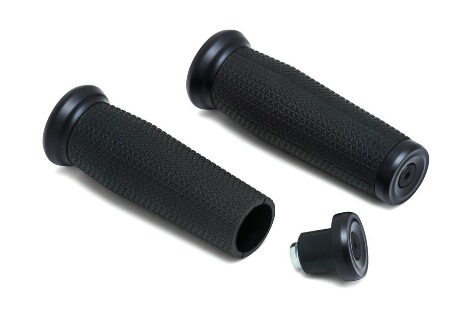 Kuryakyn 5949 Satin Black 1" Thresher Open End Grips Universal Fit
