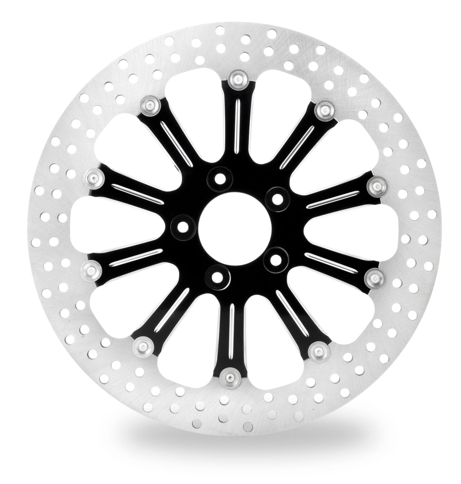 Performance Machine PM Revel Black Platinum Cut Front 13" Brake Rotor Harley