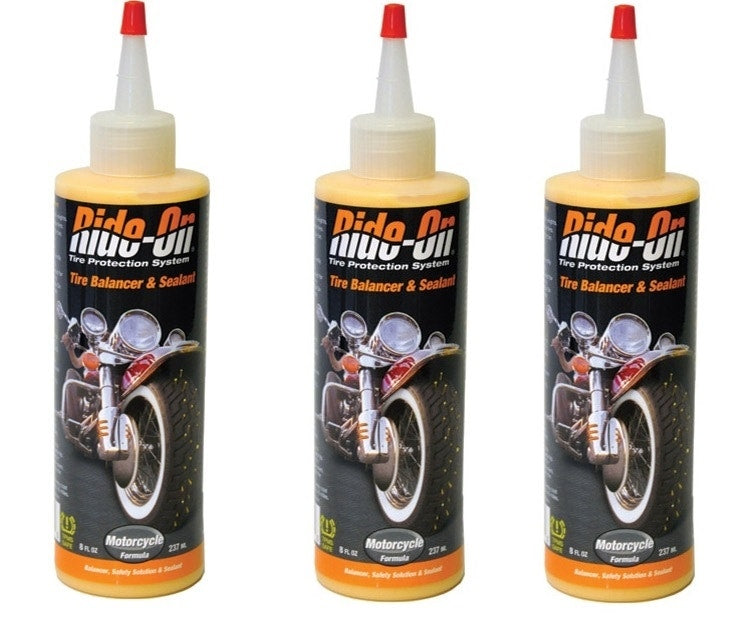 Ride-On TPS Tire Sealant Balancing System 41208 Flat Fix 3 x 8 oz Harley Motorcycle