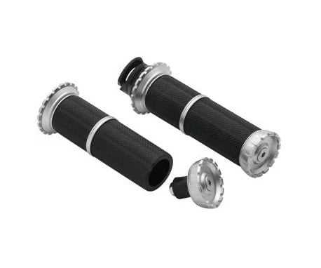 Kuryakyn 3588 Silver Riot Cast Aluminum Handlebar Grips 15-19 Indian Scout