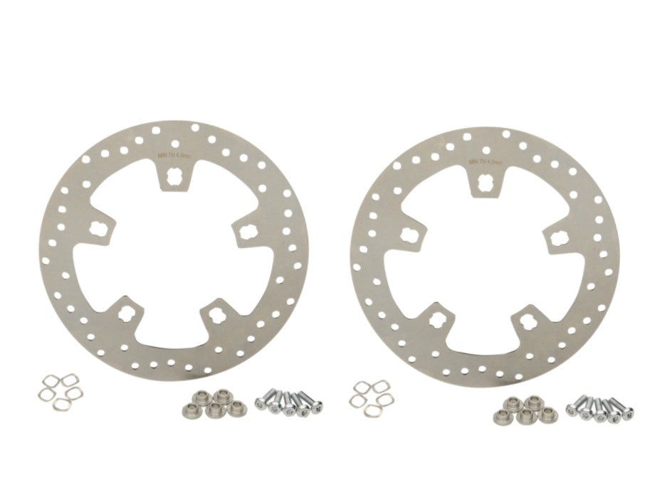 Drag 1710-3410 Ground Stainless Steel 11.5" Brake Rotors Pair 14-Up Harley