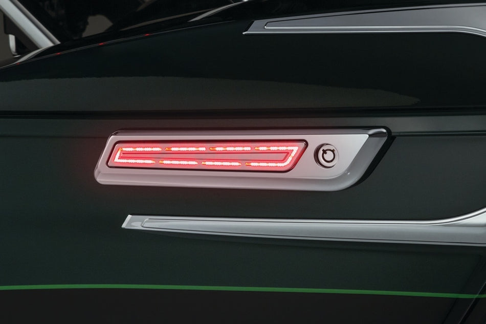 Kuryakyn 5477 Black LED Run Turn Brake Saddlebag Hinge Accents 14-19 Harley FLH