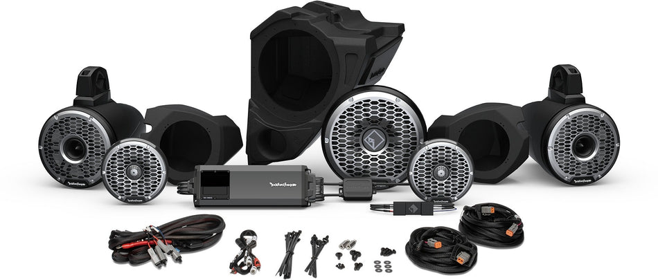 Rockford Fosgate Ride Command 3-Way 1500w Front Rear Horn Color Optix Speaker Subwoofer